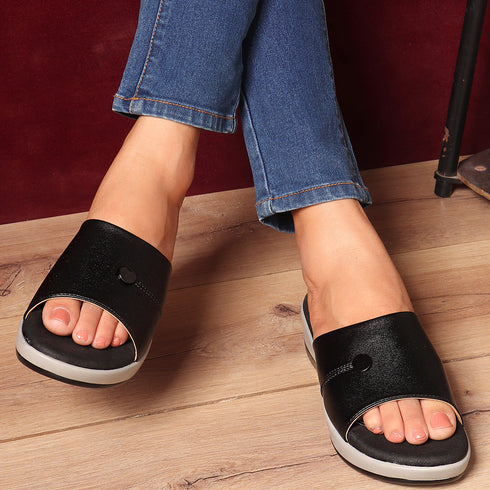 Women's Embellished Wedge Slide Sandals