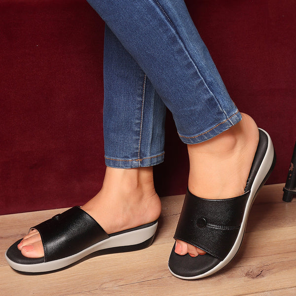 Women's Embellished Wedge Slide Sandals