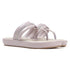 Women Flat Thong Sandals with Rhinestone Knot Detail