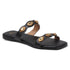 Flat Slide Sandals with Gold Medallion Embellishments