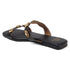 Flat Slide Sandals with Gold Medallion Embellishments
