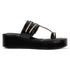 Traditional Toe-Ring Wedge Sandals with Metallic Detail