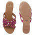Flat Cross-Strap Women Sandal with Gold Pyramid Studs