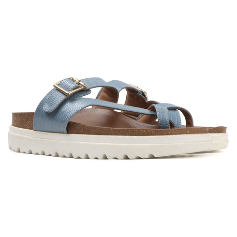 Women'sCriss-Cross Block Heel Sandals with Bold Silver Studs