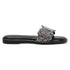 Flat Glamour Women's Sandal with Rhinestone Floral Embellishment
