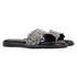 Flat Glamour Women's Sandal with Rhinestone Floral Embellishment