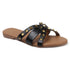 Flat Cross-Strap Women Sandal with Gold Pyramid Studs