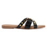 Flat Cross-Strap Women Sandal with Gold Pyramid Studs