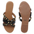 Flat Cross-Strap Women Sandal with Gold Pyramid Studs