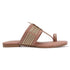 Women's Ethnic Toe-Ring Flat Sandals with Gold Braid and Cut-Outs