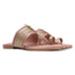 Women's Ethnic Toe-Ring Flat Sandals with Gold Braid and Cut-Outs