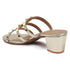 Metallic Gold Studded Triple-Strap Block Heel Sandals
