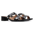 Women's Low Block Heel Sandals with Silver Stud Accents