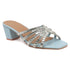 Women's Stylish Multi-Strap Rhinestone Block Heel Sandals