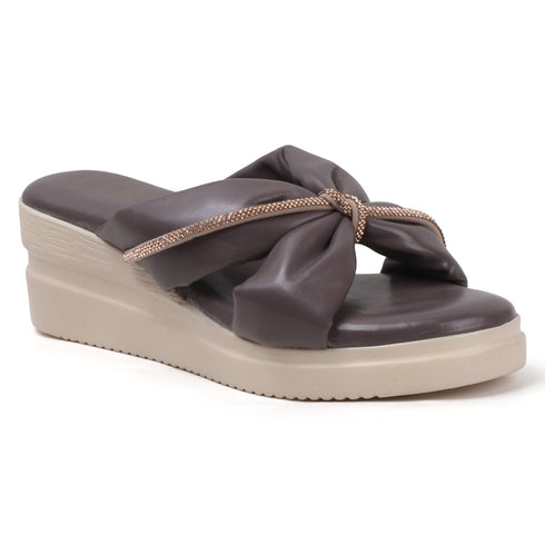 Women's Wedge Sandal with Padded Knot Detail