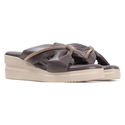 Women's Wedge Sandal with Padded Knot Detail