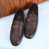 Men's Slip-Ons Textured Leather Loafers with Webbed Strap