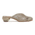 Women's Elegant Metallic Woven Mule Intricate Closed-Toe Low Heel