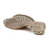 Women's Elegant Metallic Woven Mule Intricate Closed-Toe Low Heel