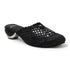 Women's Elegant Metallic Woven Mule Intricate Closed-Toe Low Heel