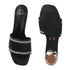 Women's Woven Rhinestone Sandal Textured Strap Low Heel