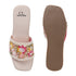 Women's Embroidered Beaded Wedge Sandal With Floral Motif