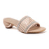 Women's Woven Rhinestone Sandal Textured Strap Low Heel