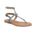 Flat Thong Women's Sandal with Gold Studs and Ankle Strap