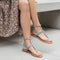Flat Thong Women's Sandal with Gold Studs and Ankle Strap