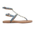 Flat Thong Women's Sandal with Gold Studs and Ankle Strap