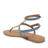 Flat Thong Women's Sandal with Gold Studs and Ankle Strap