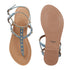 Flat Thong Women's Sandal with Gold Studs and Ankle Strap