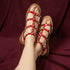 Women's Patent Studded Gladiator Flat Sandals