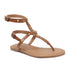 Flat Thong Women's Sandal with Gold Studs and Ankle Strap