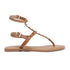 Flat Thong Women's Sandal with Gold Studs and Ankle Strap