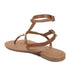 Flat Thong Women's Sandal with Gold Studs and Ankle Strap