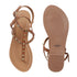 Flat Thong Women's Sandal with Gold Studs and Ankle Strap