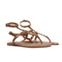 Flat Thong Women's Sandal with Gold Studs and Ankle Strap