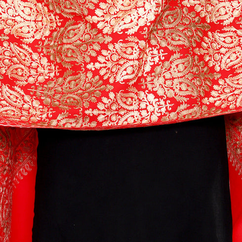 Women's Aari Embroidered Wool Stole