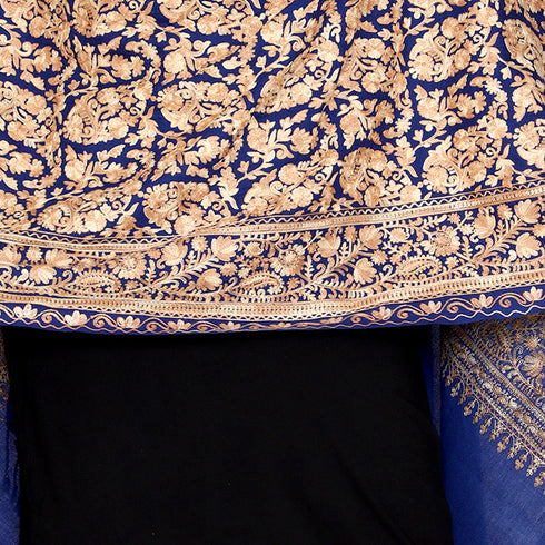 Women's Aari Embroidery Wool Stole
