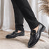 Men's Smooth Finish Slip-On Loafers with Buckle Detail