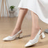 Women's Woven Textured Slingback Pump Chunky Block Heel