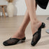 Women's Elegant Metallic Woven Mule Intricate Closed-Toe Low Heel