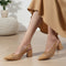 Women's Woven Textured Slingback Pump Chunky Block Heel