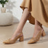 Women's Woven Textured Slingback Pump Chunky Block Heel