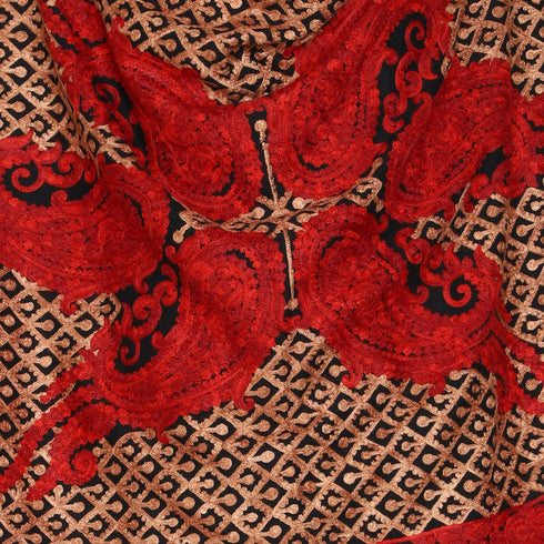 Women's Aari Embroidered Wool Stole