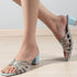 Women's Stylish Multi-Strap Rhinestone Block Heel Sandals
