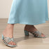 Women's Stylish Multi-Strap Rhinestone Block Heel Sandals
