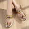 Women's Embroidered Ethnic Toe-Ring Flat Sandals