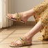 Women's Embroidered Ethnic Toe-Ring Flat Sandals